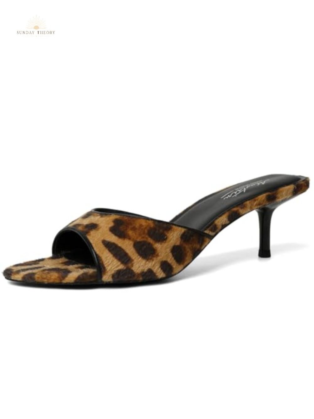 Kitten Heels Pointed Toe Mules Slip On Heeled Sandals Faux Leather